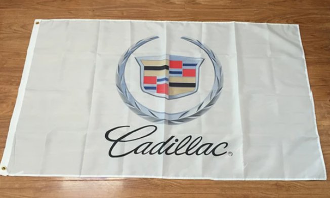 Cadillac Flag White 3X5 Ft Polyester Banner USA 90x150cm