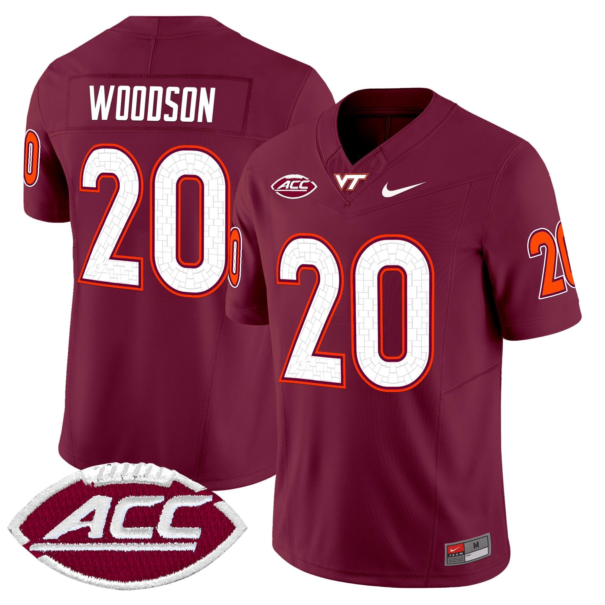 Caleb Woodson Jersey #20 Virginia Tech Hokies 2025 Stitched Maroon