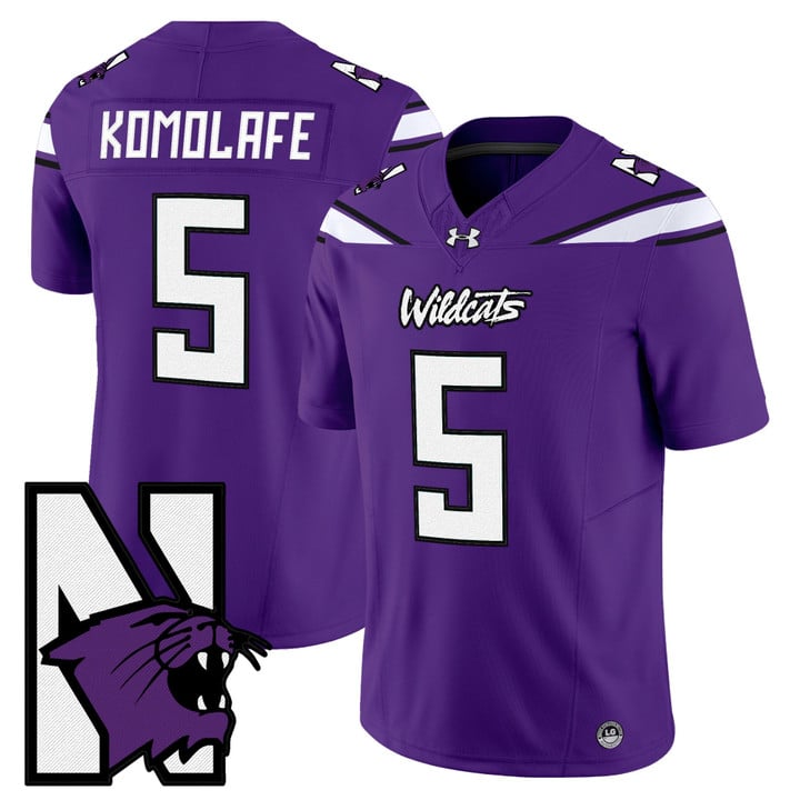 Caleb Komolafe Jersey #5 Northwestern Wildcats Honoring 95 Stitched