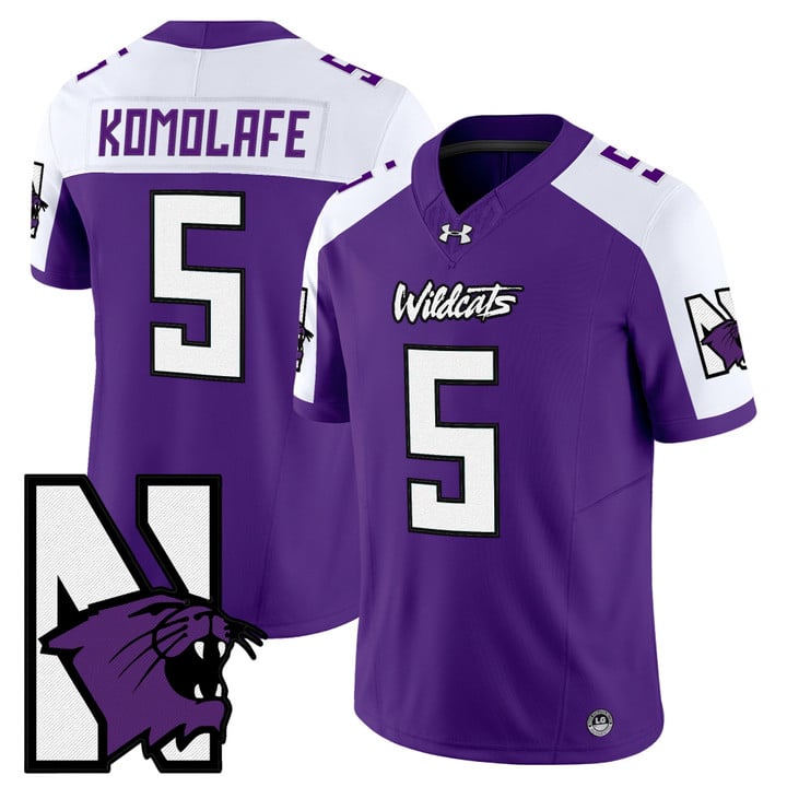 Caleb Komolafe Jersey #5 Northwestern Wildcats Honoring 95 Stitched