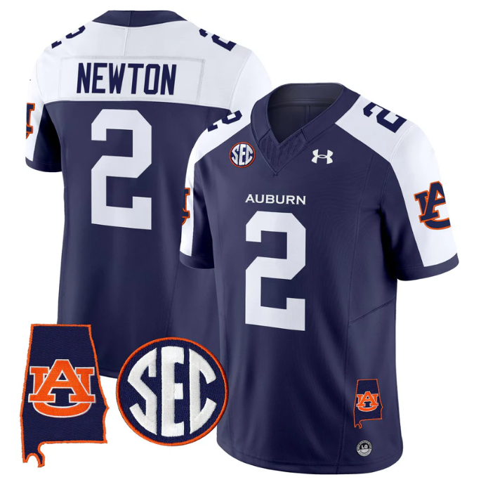Cam Newton Jersey #2 Auburn Tigers 2025 Alabama Patch Stitched Navy Alter