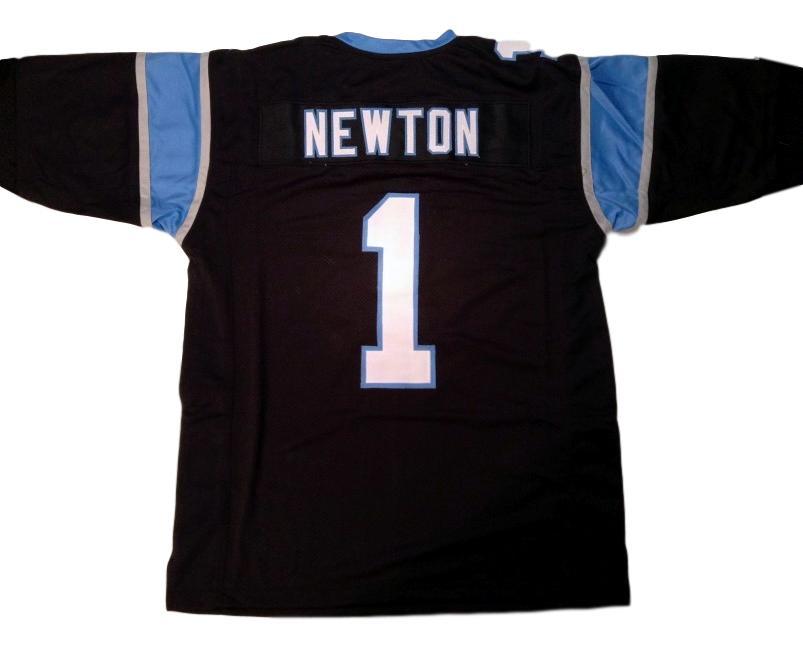 Cam Newton Jersey #1 Custom Unsigned Football Jerseys Stitched Black