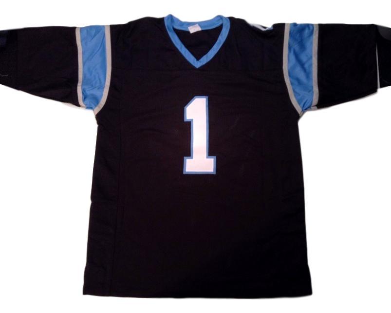 Cam Newton Jersey #1 Custom Unsigned Football Jerseys Stitched Black