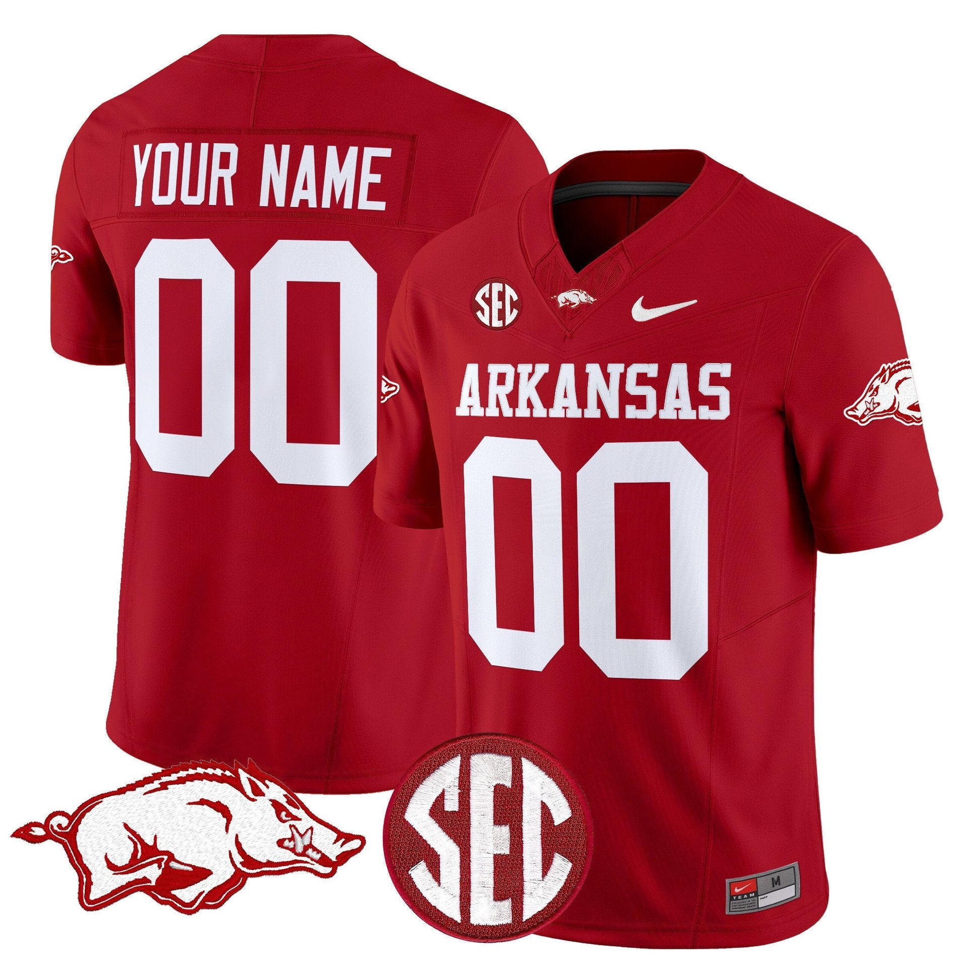 Custom Arkansas Razorbacks Jersey Name, Number Limited Stitched Cardinal