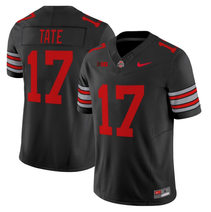 Carnell Tate Jersey #17 Ohio State Heritage Stripe 2025-26 Stitched Black
