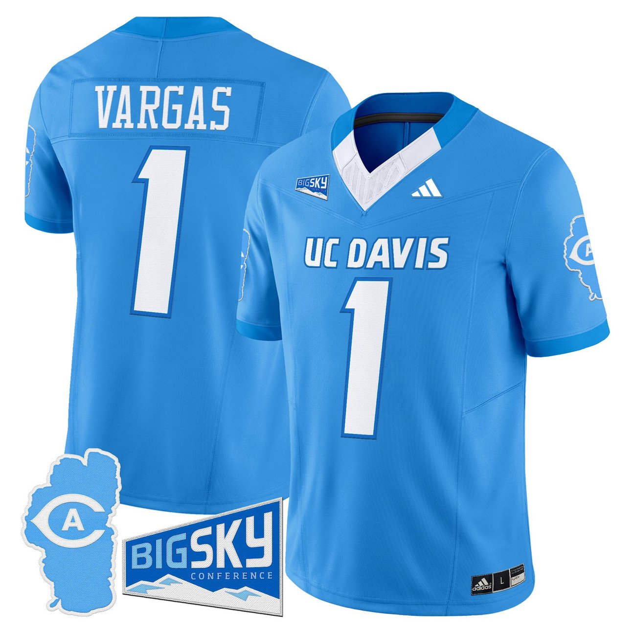 Carter Vargas Jersey #1 UC Davis Aggies 2025 Lake Tahoe Patch Stitched