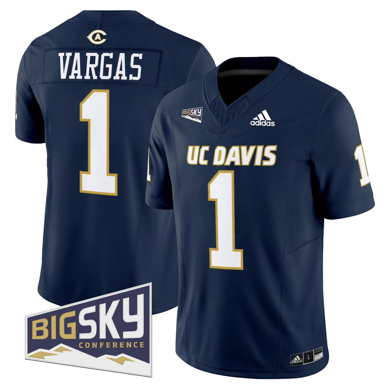 Carter Vargas Jersey #1 UC Davis Aggies 2025 Lake Tahoe Patch Stitched