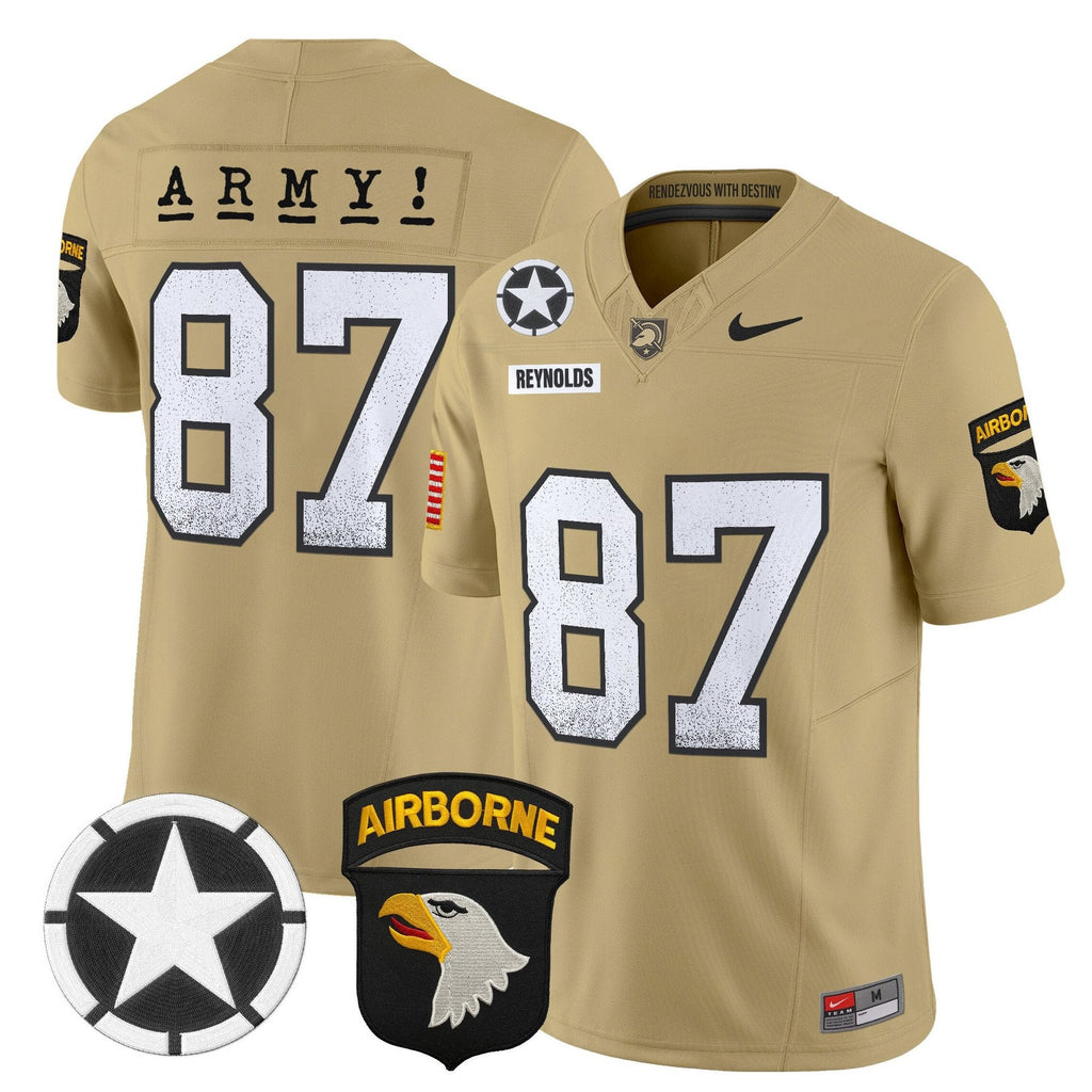 Casey Reynolds Jersey #87 Army Black Knights 2025 Screaming Eagles Tan