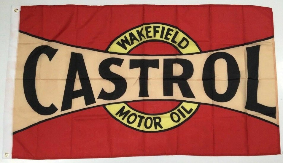 Castrol Wakefield Style 3 Banner Flag British Motor Oil Car Workshop Mechanic 3x5ft