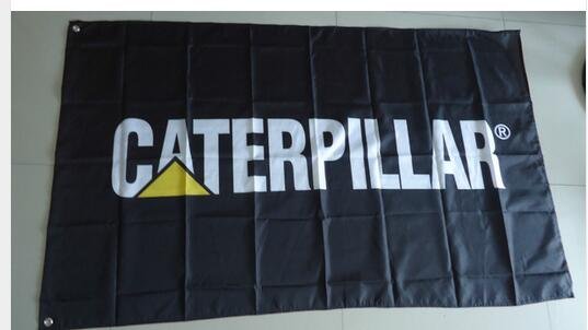 Caterpillar Racing Flag Black 3X5 Ft Polyester Banner USA 90x150cm