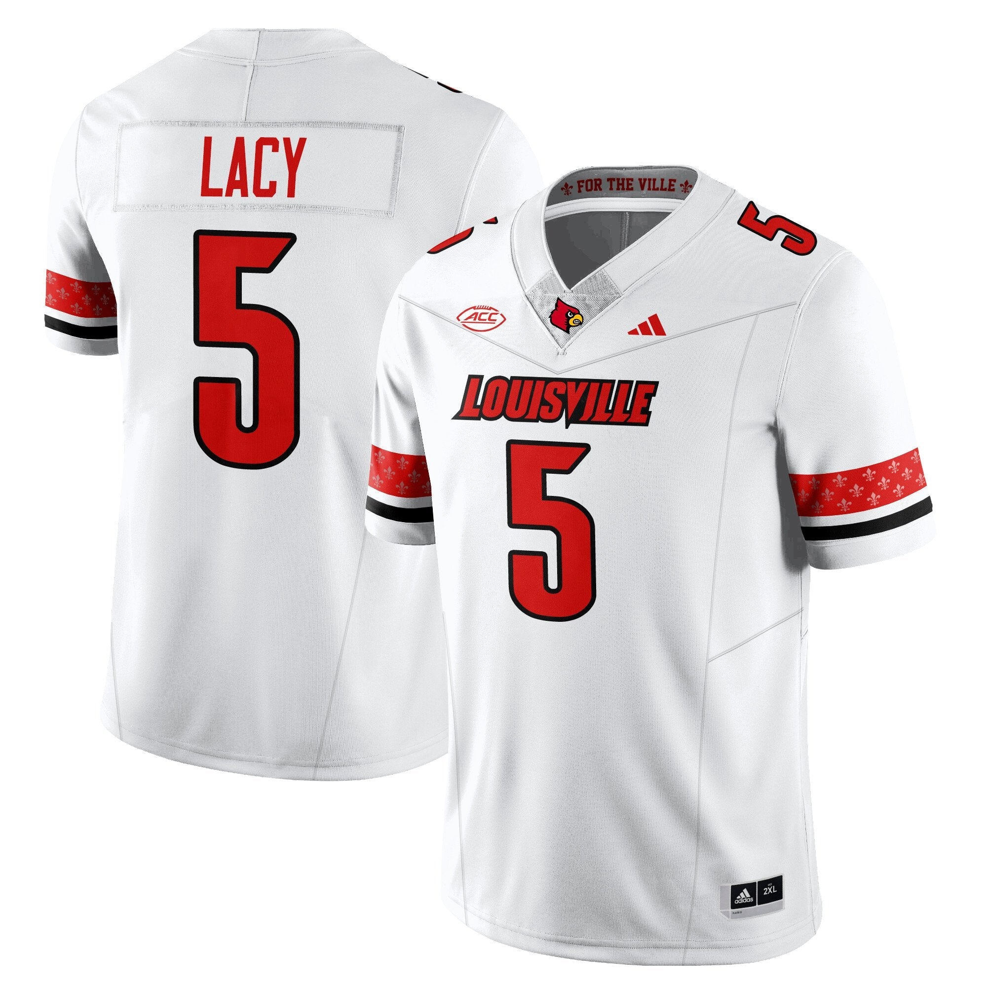 Caullin Lacy Jersey #5 Louisville Football 2025 Vapor Limited Stitched White