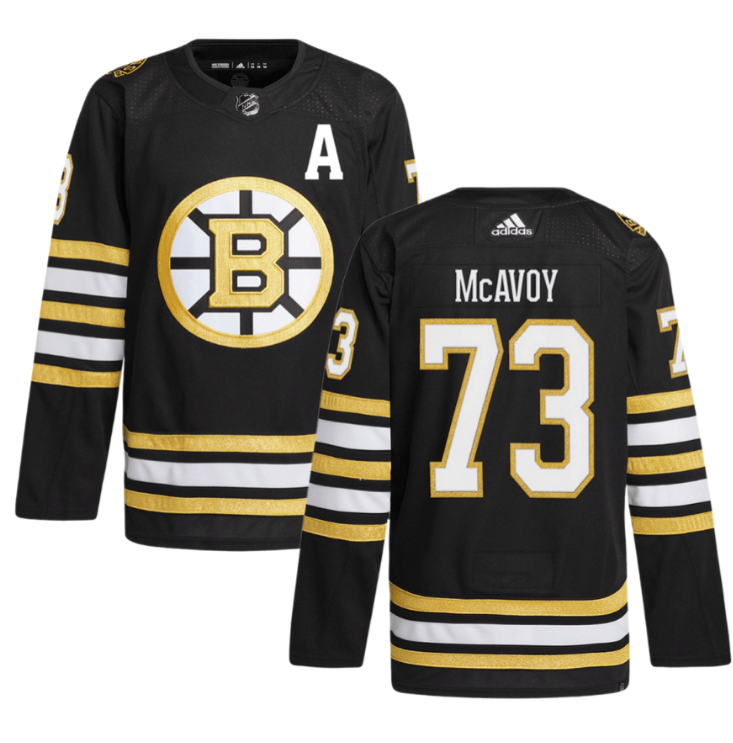 Charlie McAvoy 73 Boston Bruins 100th Anniversary Primegreen Home Men Jersey Black