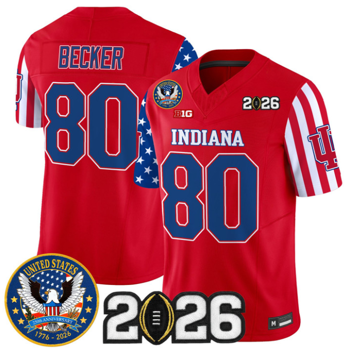 Charlie Becker Jersey #80 Indiana Hoosiers America 250 Edition 2026 CFP Stitched