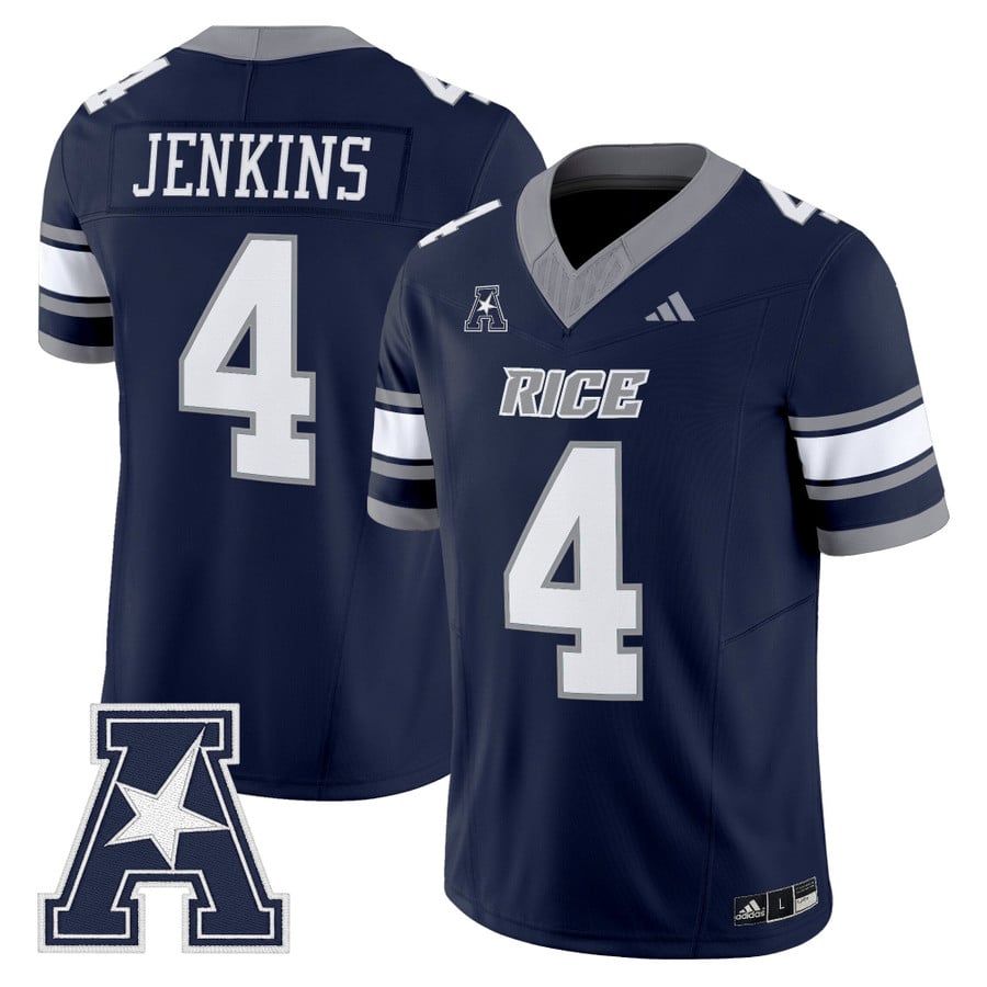 Chase Jenkins Jersey #4 Rice Owls 2025 Vapor Limited Stitched