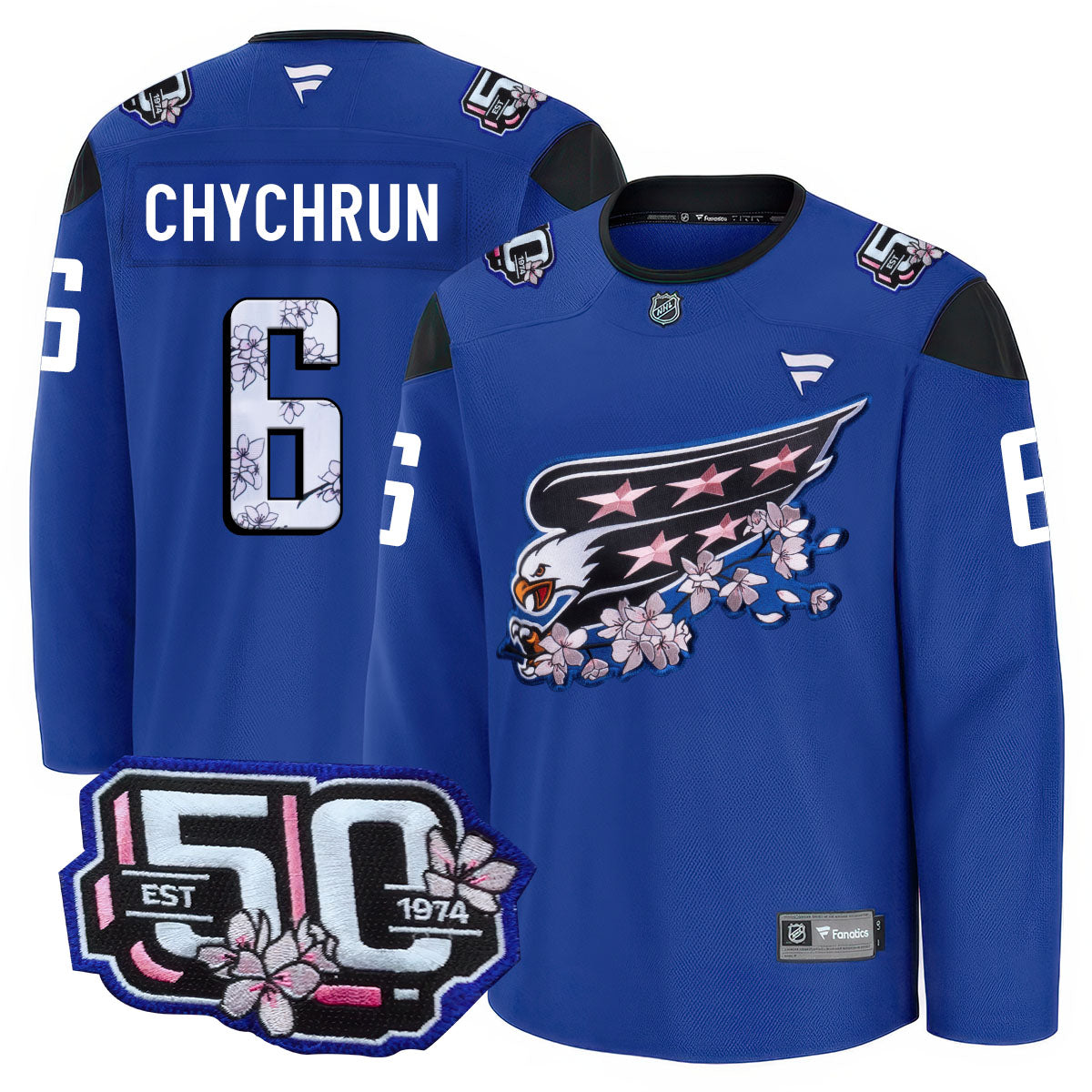 Men Washington Capitals 50th Anniversary Premium Jersey - All Stitched
