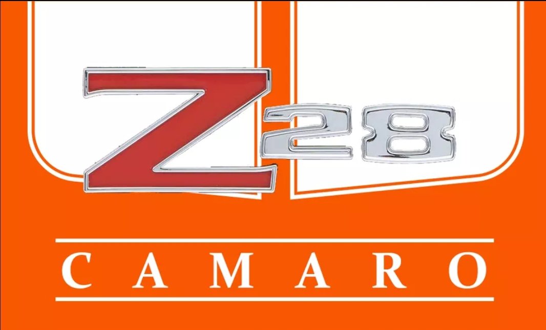 Chevrolet Camaro Z28 3x5 ft Flag Banner Garage Man-Cave Chevy Racing Car Club Orange