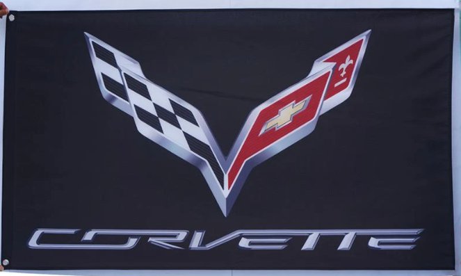 Chevrolet Corvette Black Flag 3X5 Ft Polyester Banner USA 90x150cm