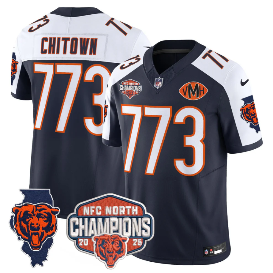 ChiTown Jersey #773 NFC North Champions Patch 2025 V2 Stitched Navy Alternate