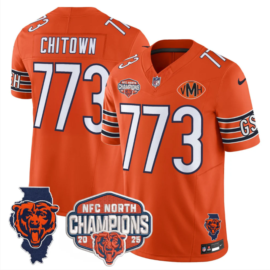 ChiTown Jersey #773 NFC North Champions Patch 2025 V2 Stitched Navy Alternate