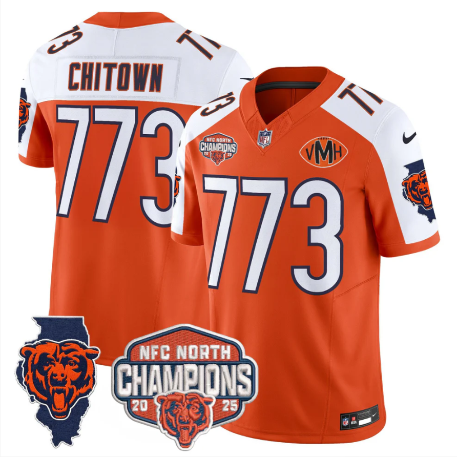 ChiTown Jersey #773 NFC North Champions Patch 2025 V2 Stitched Navy Alternate