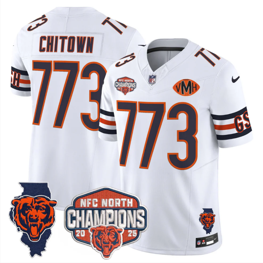 ChiTown Jersey #773 NFC North Champions Patch 2025 V2 Stitched Navy Alternate