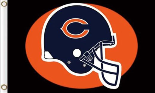 Chicago Bears Helmet Black Orange Flag 3X5 Ft Polyester Banner USA 90x150cm