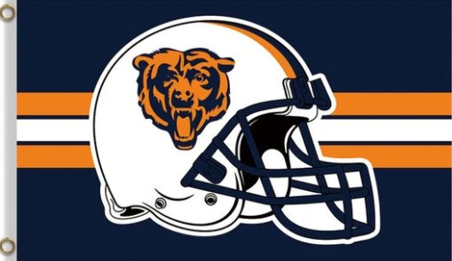 Chicago Bears Helmet Team Flag 3X5 Ft Polyester Banner USA 90x150cm