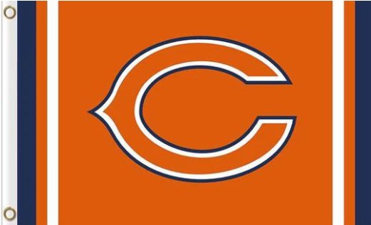 Chicago Bears Logo Two Strip Team Flag 3X5 Ft Polyester Banner USA 90x150cm