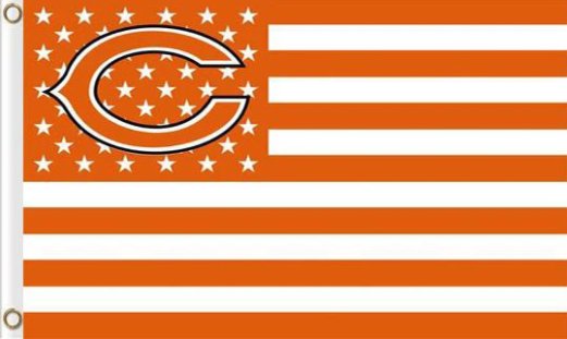 Chicago Bears Star-Spangled Flag 3X5 Ft Polyester Banner USA 90x150cm