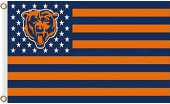 Chicago Bears Star-Spangled US Flag 3X5 Ft Polyester Banner USA 90x150cm