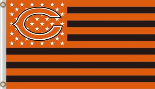 Chicago Bears Star Orange Flag 3X5 Ft Polyester Banner USA 90x150cm