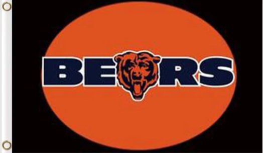 Chicago Bears Team Black Flag 3X5 Ft Polyester Banner USA 90x150cm