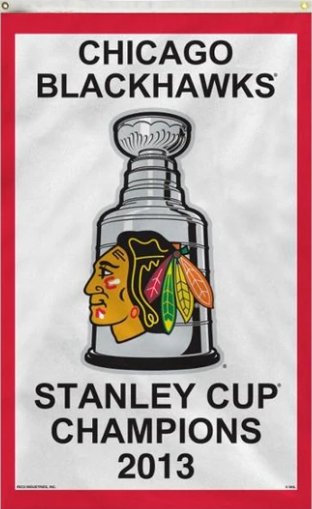 Chicago Blackhawks 2013 Stanley Cup Vertical Flag 3X5Ft Polyester Digital Print Banner USA