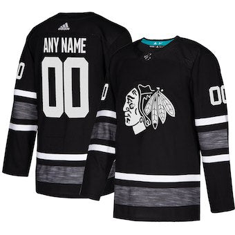 Chicago Blackhawks Black 2019 NHL All-Star Game Parley Custom Jersey