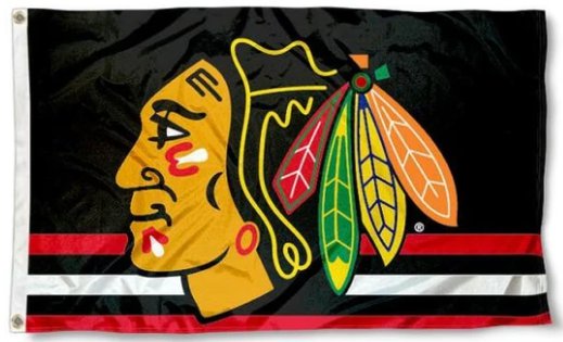 Chicago Blackhawks Black Flag 3X5Ft Polyester Digital Print Banner USA
