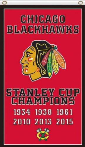 Chicago Blackhawks Champions Vertical Red Flag 3X5Ft Polyester Digital Print Banner USA
