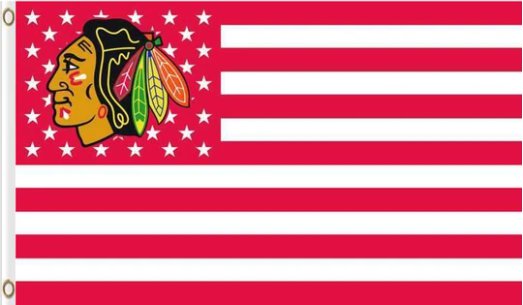 Chicago Blackhawks Custom US Flag 3X5Ft Polyester Digital Print Banner USA