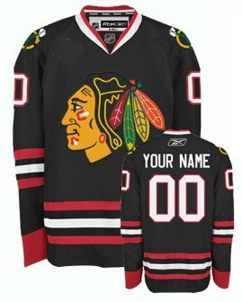 Chicago Blackhawks Customized Black Jersey