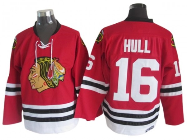 Chicago Blackhawks #16 Dennis Hull 1963 Vintage CCM Jersey - Red