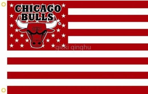 Chicago Bulls Flag Star and Stripe Red Flag 3X5Ft Polyester Banner USA Digital Print