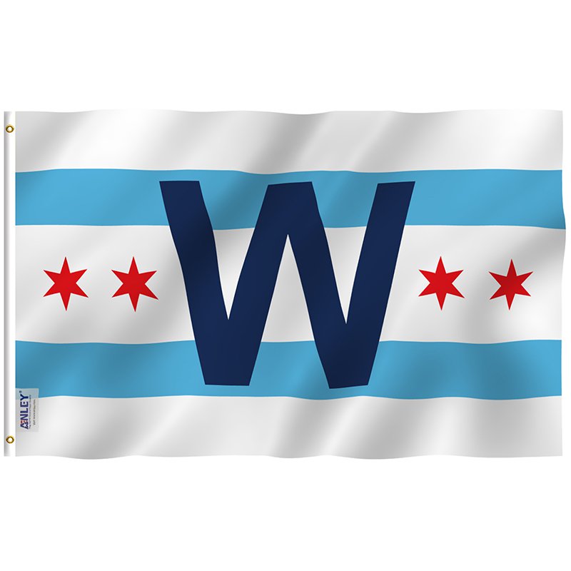 Chicago Cub Win Combo Flag - Chicago City W Wrigley Field Flag with Brass Grommets 3X5Ft Banner USA