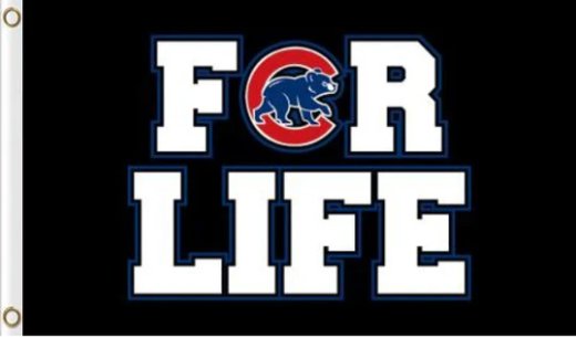 Chicago Cubs For Life Flag 3X5Ft Banner USA Polyester with Brass Grommets