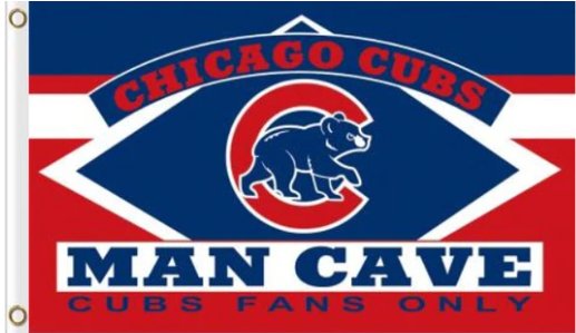 Chicago Cubs Man Cave Flag 3X5Ft Banner USA Polyester with Brass Grommets