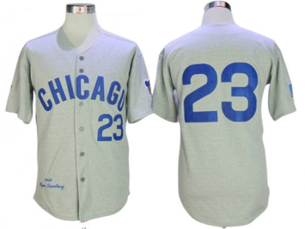 Chicago Cubs #23 Ryne Sandberg Gray 1969 Throwback Jersey