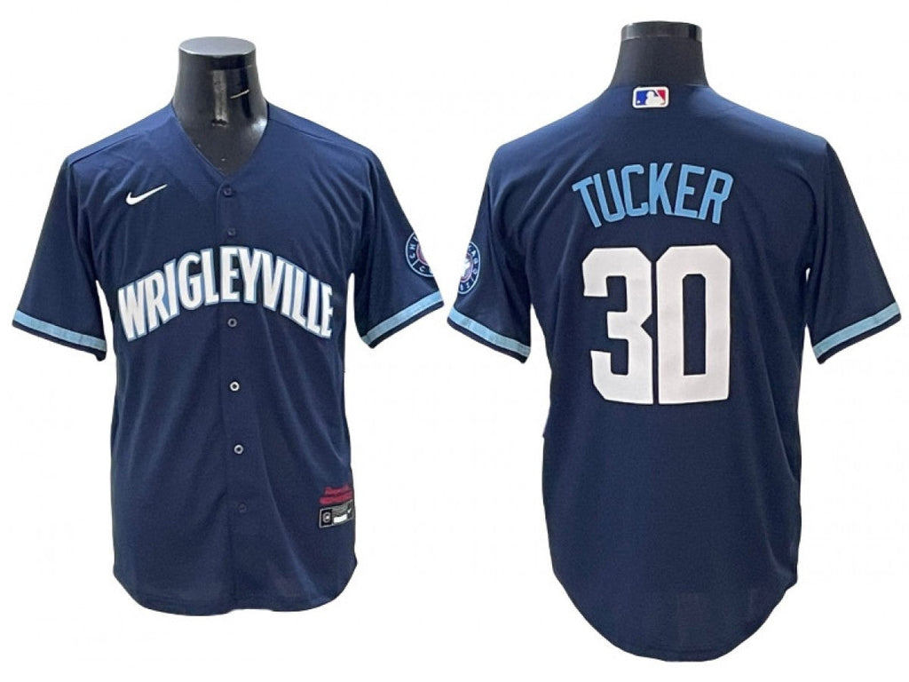 Chicago Cubs #30 Kyle Tucker Navy City Connect Jersey