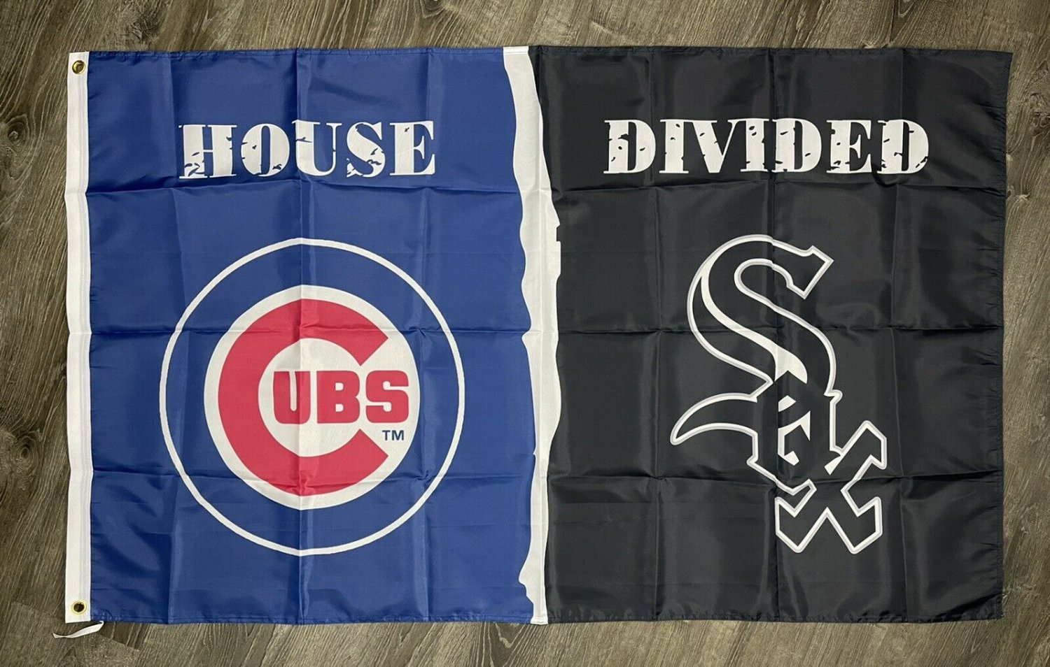 Chicago Cubs vs White Sox House Divided Flag 3x5 ft Sports Banner Man-Cave