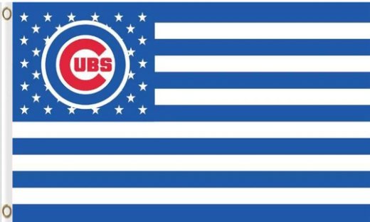 Chicago Cubs with Star and Stripe Flag 3X5Ft Banner USA Polyester with Brass Grommets