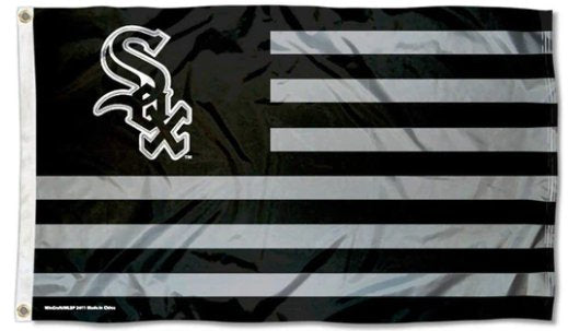 Chicago White Sox Black Nation flag 3X5Ft Banner USA Polyester with Brass Grommets