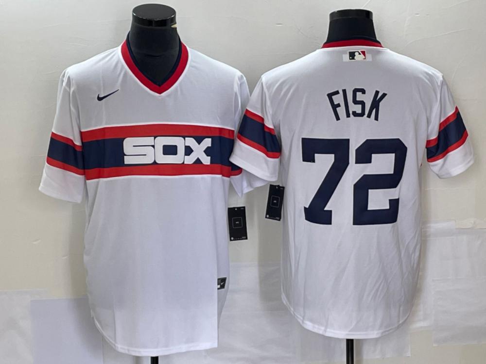Chicago White Sox Carlton Fisk White Throwback Jersey