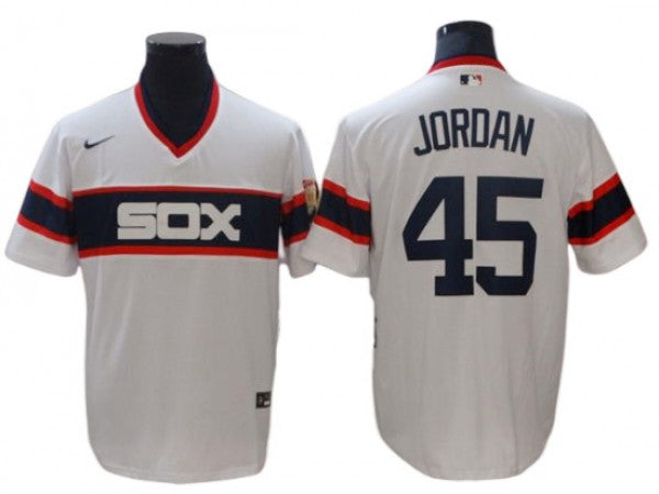 Chicago White Sox #45 Michael Jordan White Cooperstown Collection Cool Base Jersey